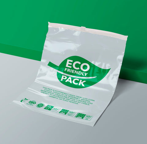 Hazır Baskılı Mısır Nişastalı Bio-Bozunur Fermuarlı Poşet