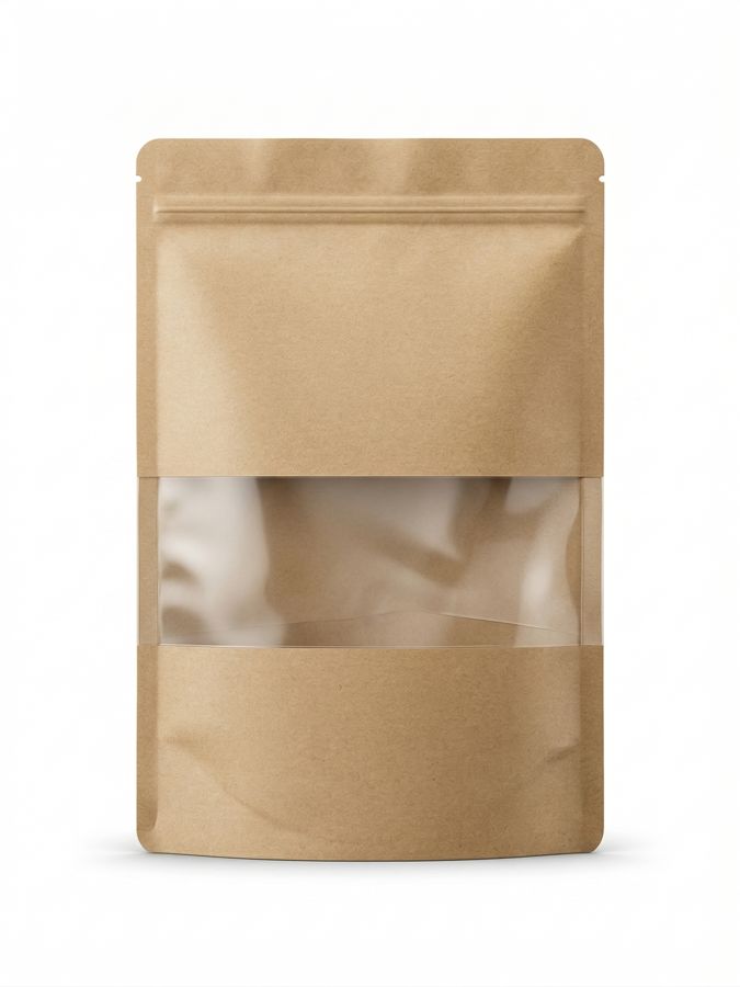 Bolsa doypack kraft con ventana